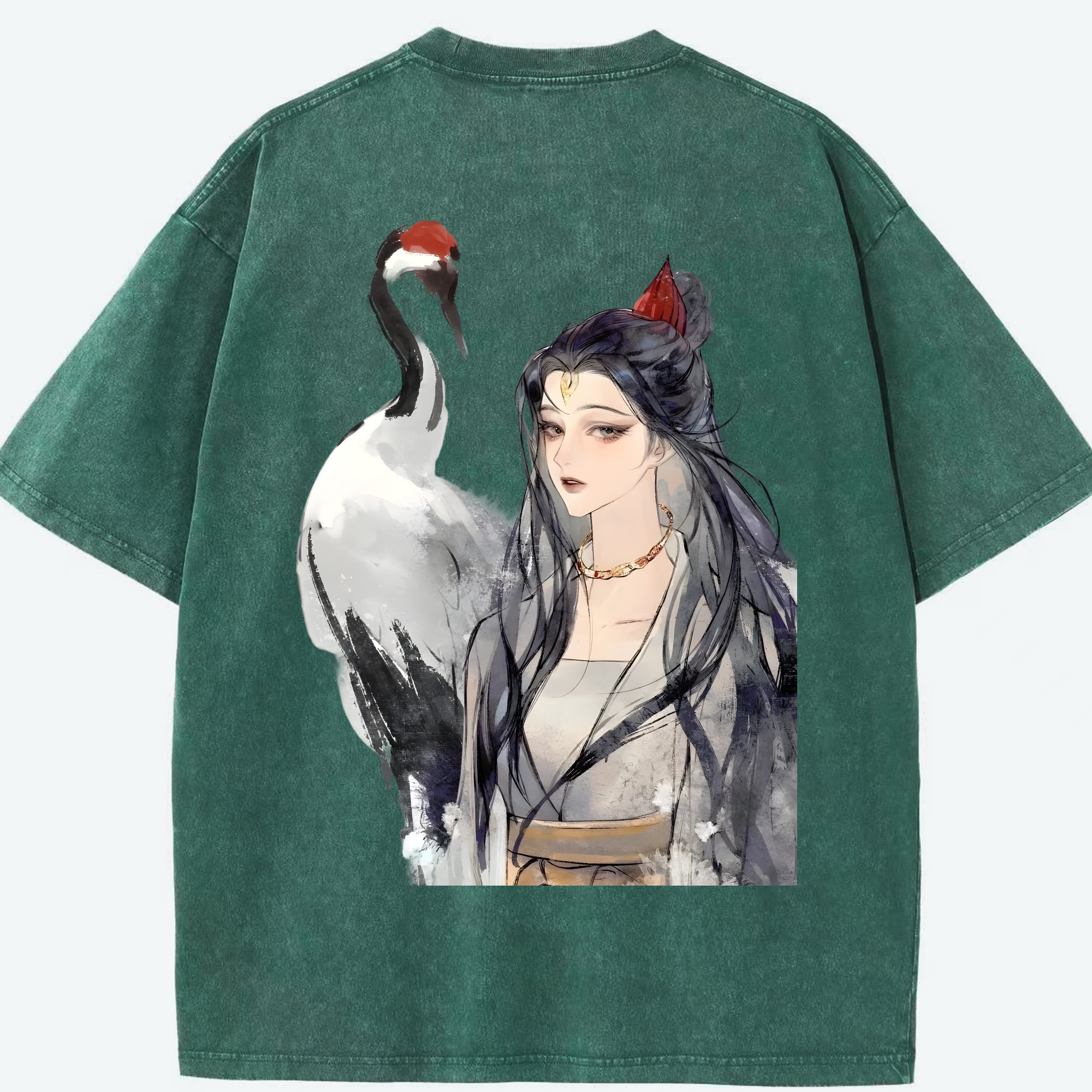 （画像用） Ne Zha 2 ナタ 魔童の大暴れ 綿100% ヴィンテージ風 半袖Tシャツ（背面プリント）